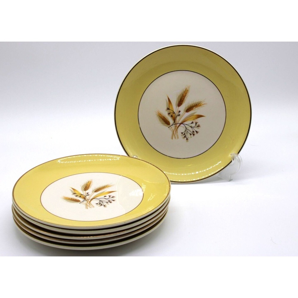 VTG Century Service "Autumn Gold" Bread and Butter Plates 7" Set of 6 Wheat